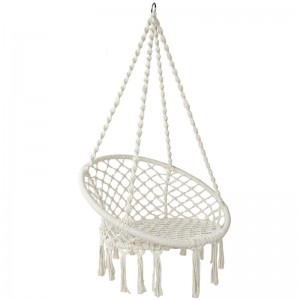 Inomhus utomhus hängande stol Macrame för vuxna eller barn 100% handgjord bärbar bomullshängmatta stol